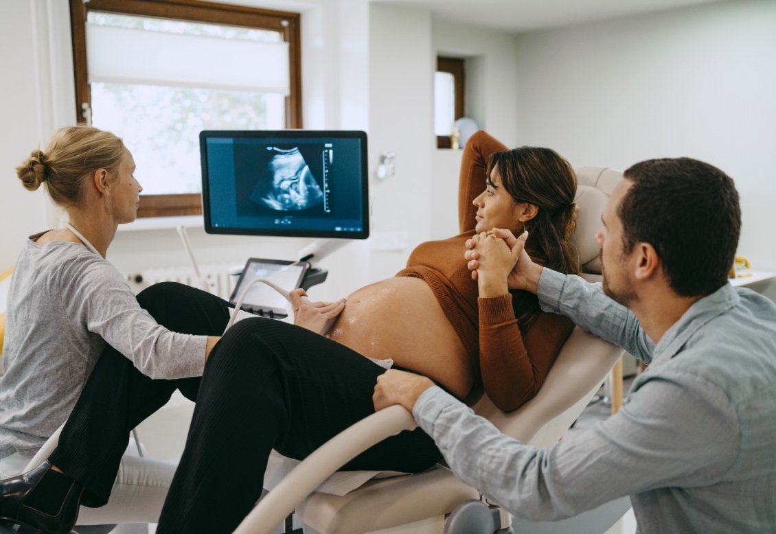 Parents watching Sonogram